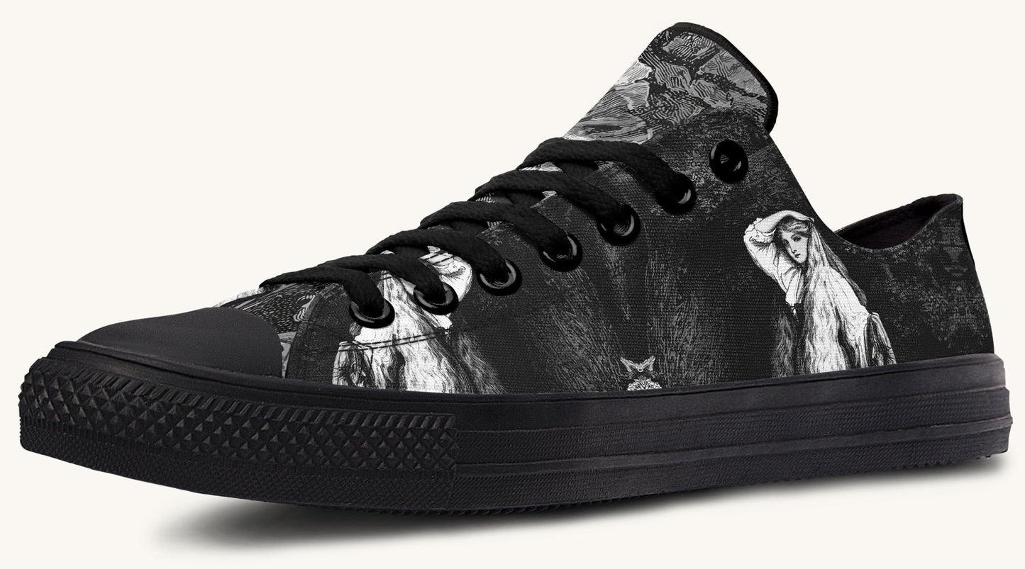 She Watched the Bones Sink Black Lowtops - Jaded Lament