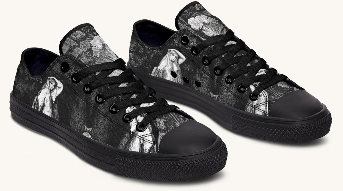 She Watched the Bones Sink Black Lowtops - Jaded Lament