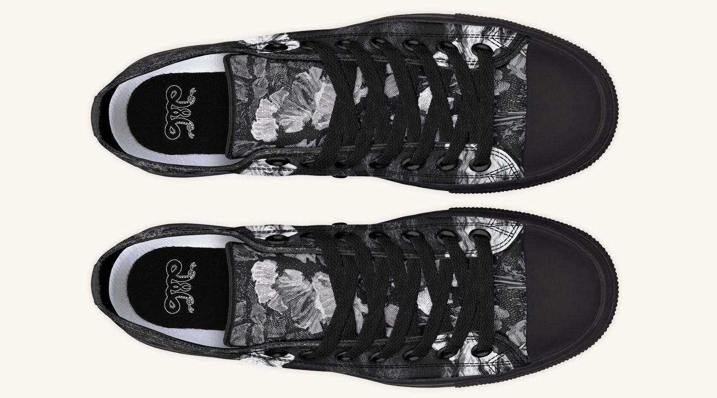 She Watched the Bones Sink Black Lowtops - Jaded Lament