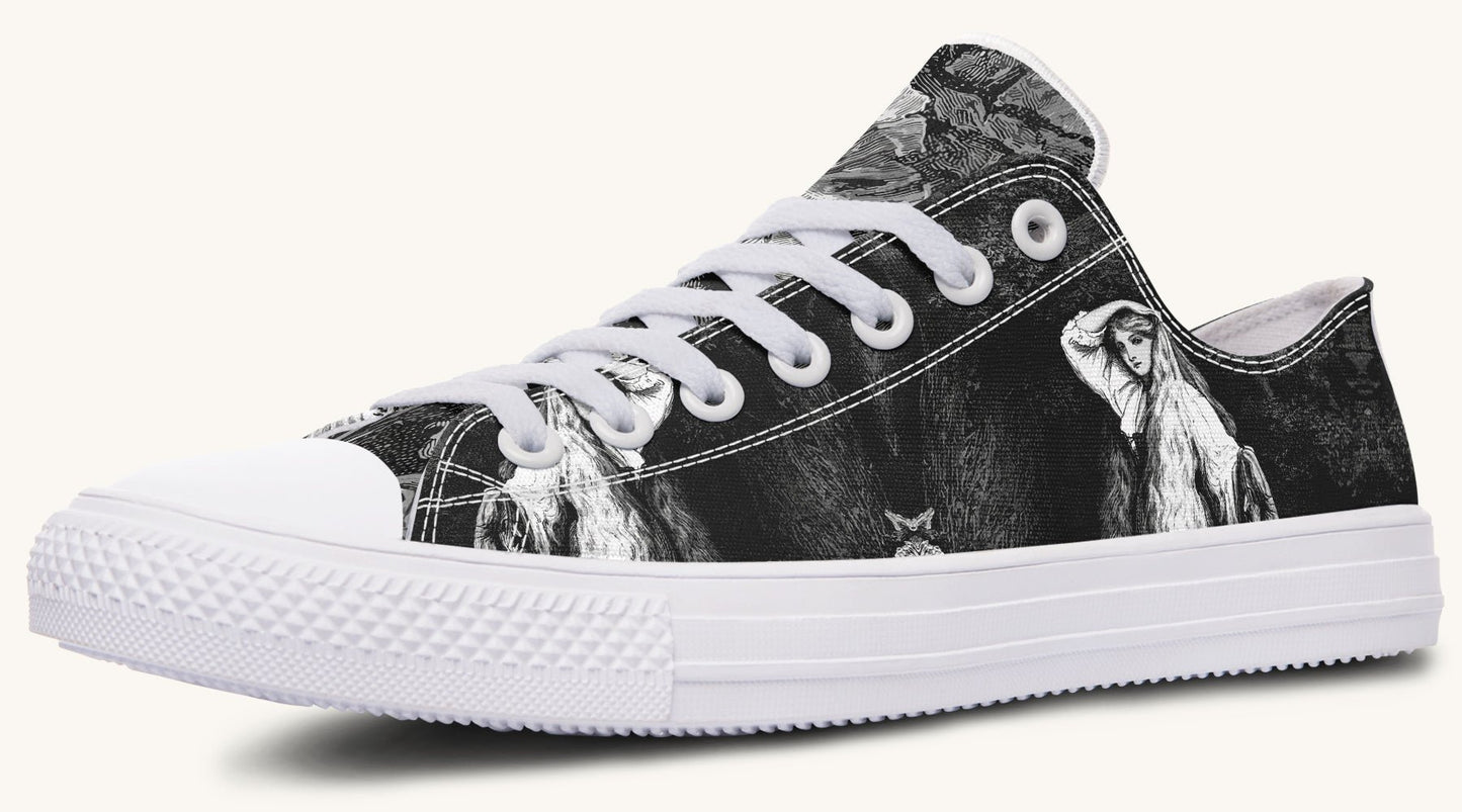 She Watched the Bones Sink Black Lowtops - Jaded Lament