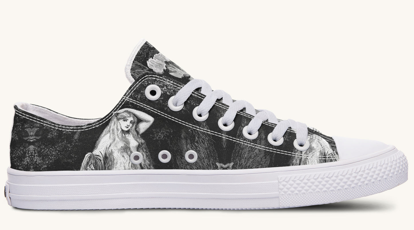 She Watched the Bones Sink Black Lowtops - Jaded Lament