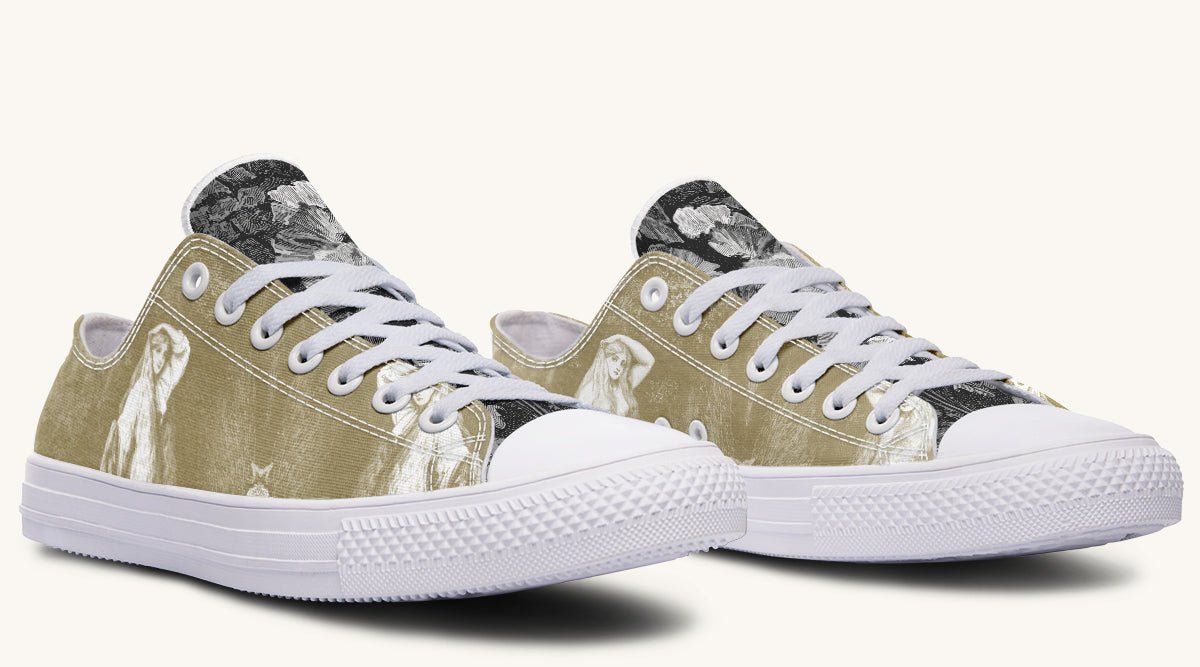 She Watched the Bones Sink Khaki Lowtops - Jaded Lament