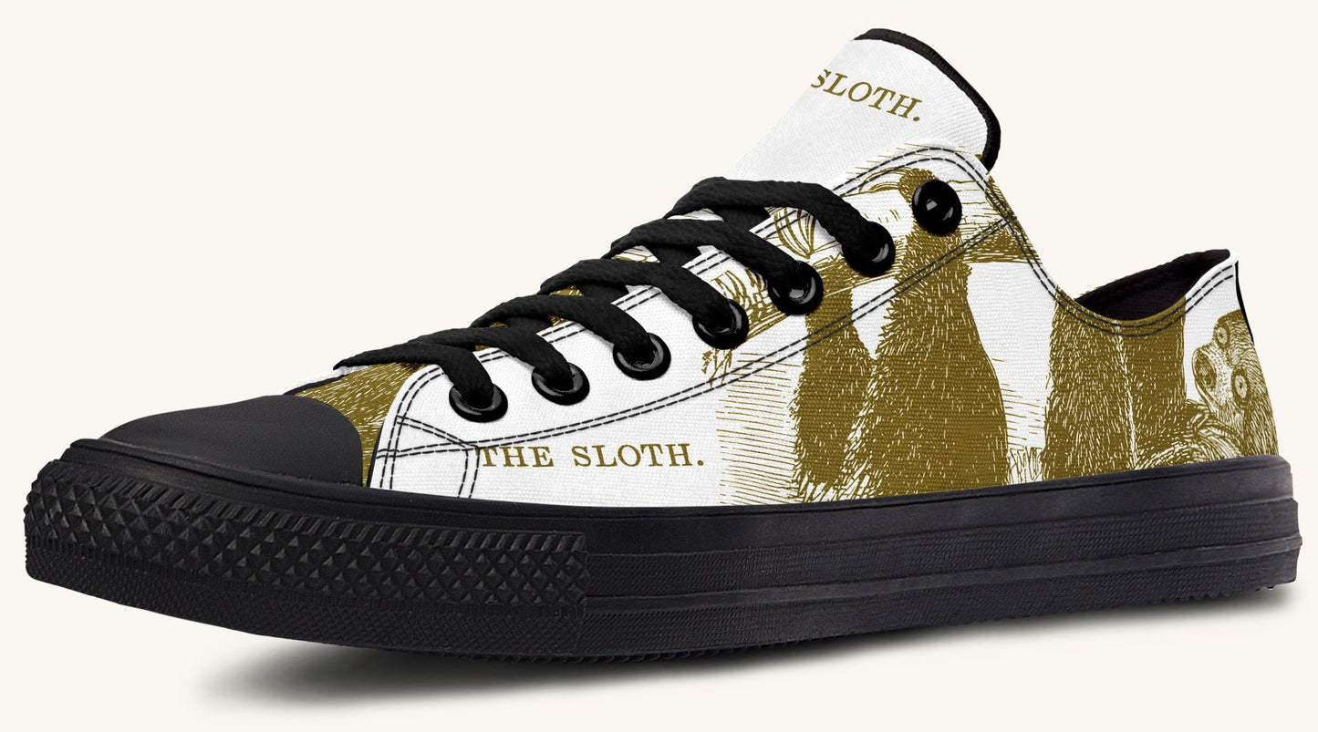 The Sloth Stays Brown White Lowtops - Jaded Lament