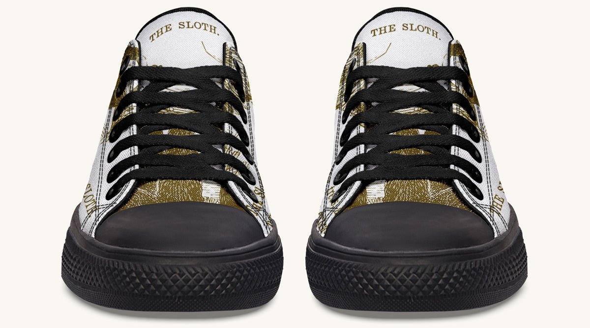 The Sloth Stays Brown White Lowtops - Jaded Lament