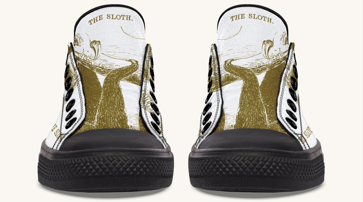 The Sloth Stays Brown White Lowtops - Jaded Lament