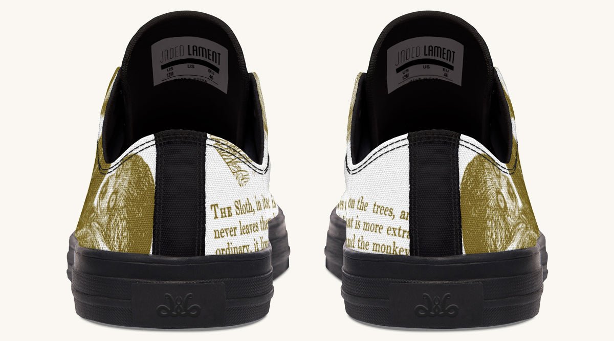 The Sloth Stays Brown White Lowtops - Jaded Lament