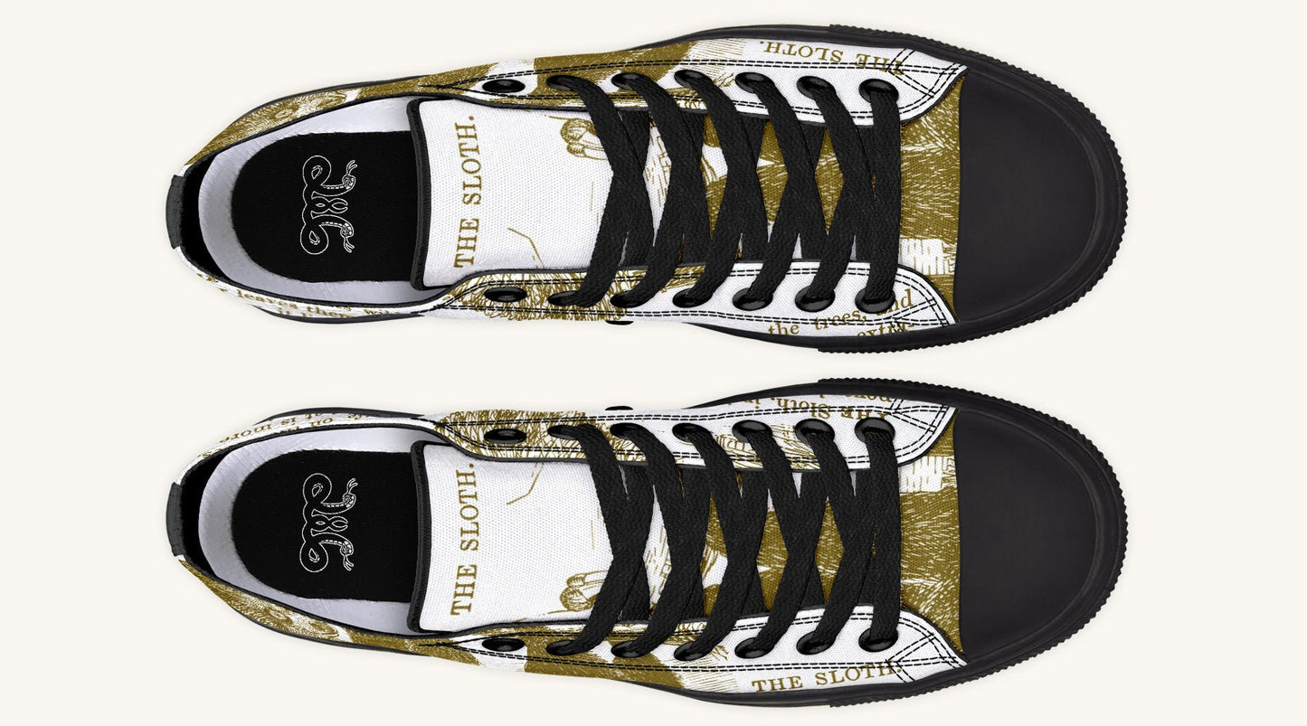 The Sloth Stays Brown White Lowtops - Jaded Lament