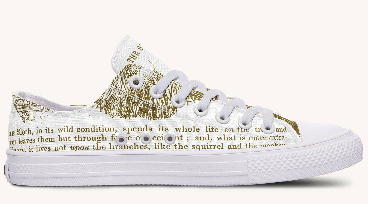 The Sloth Stays Brown White Lowtops - Jaded Lament