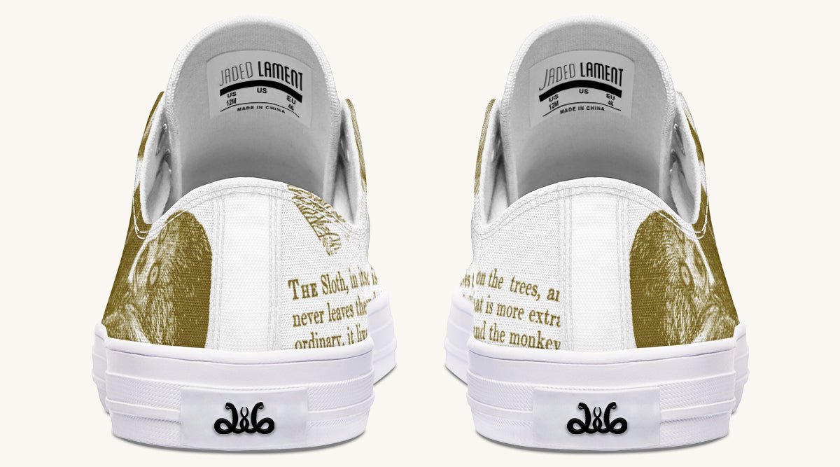 The Sloth Stays Brown White Lowtops - Jaded Lament