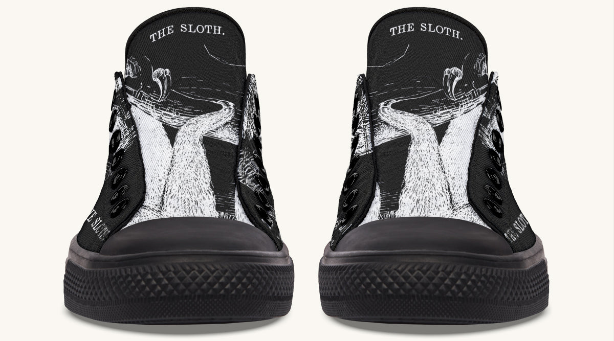 The Sloth Stays White Black Lowtops - Jaded Lament