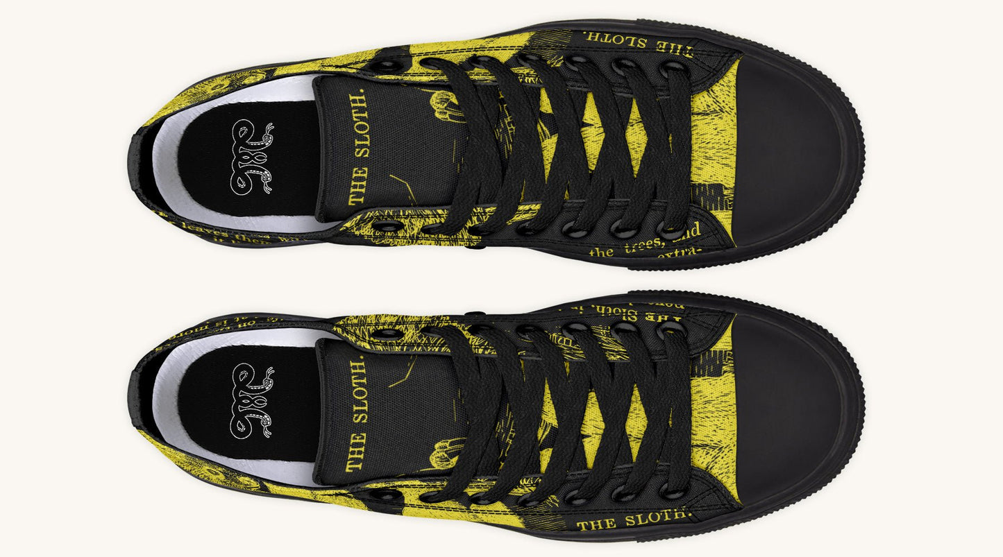 The Sloth Stays Yellow Black Lowtops - Jaded Lament