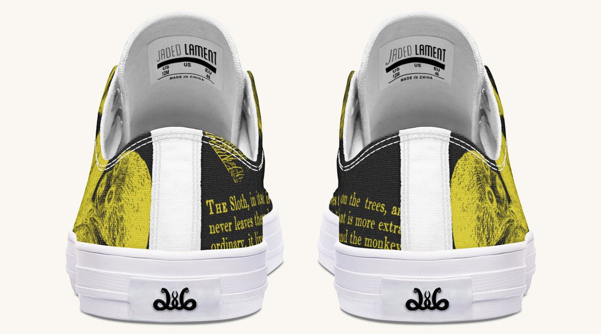 The Sloth Stays Yellow Black Lowtops - Jaded Lament