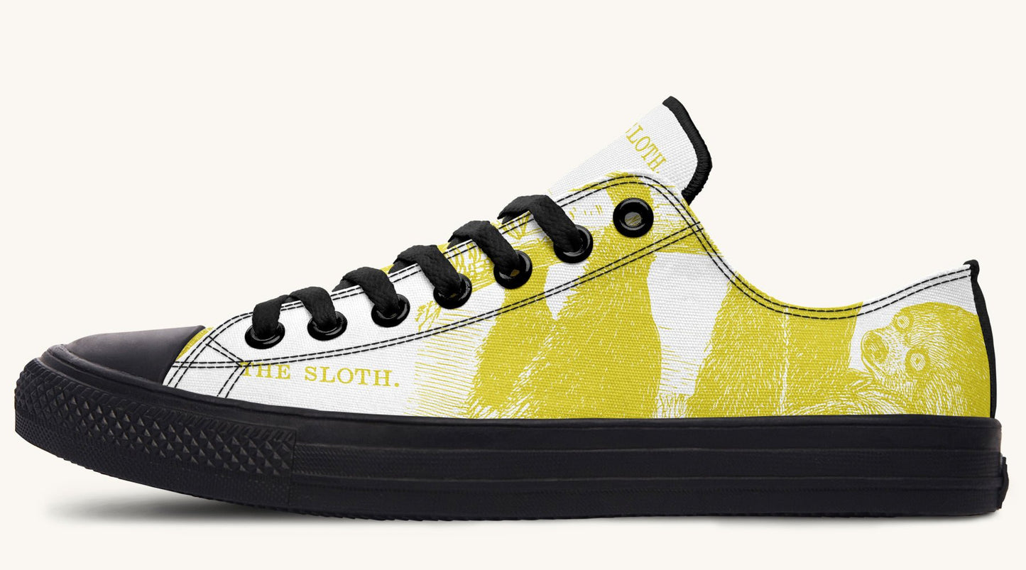 The Sloth Stays Yellow White Lowtops - Jaded Lament