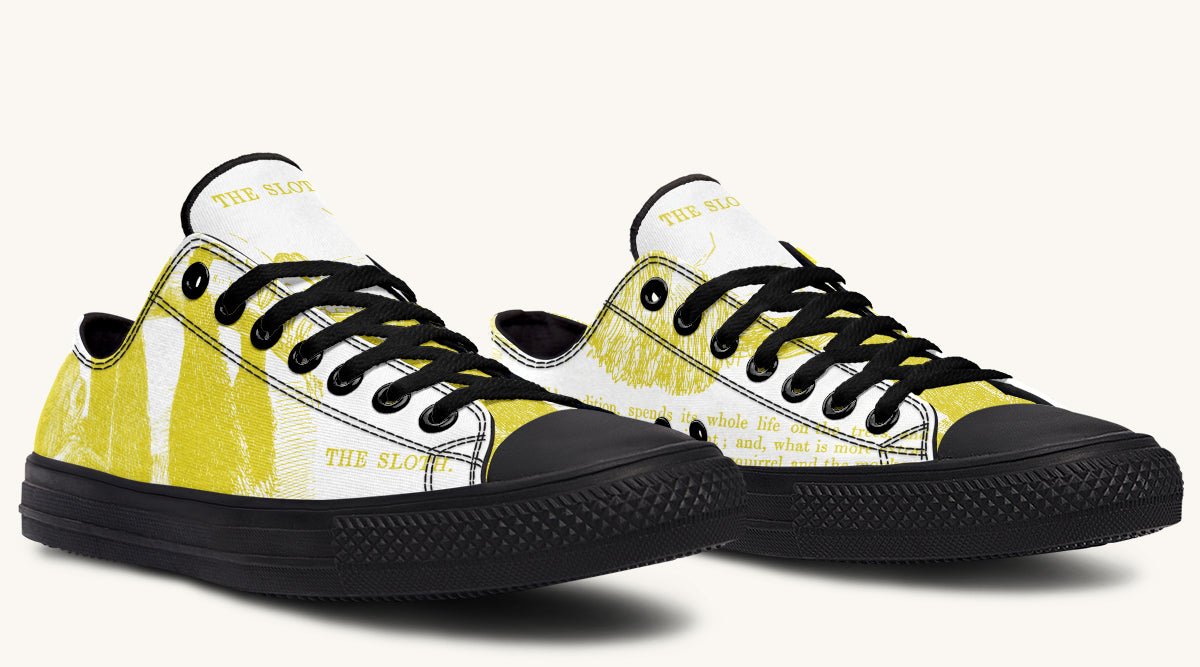 The Sloth Stays Yellow White Lowtops - Jaded Lament