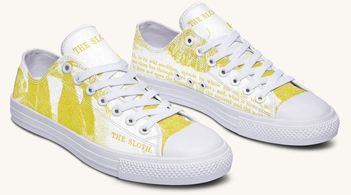 The Sloth Stays Yellow White Lowtops - Jaded Lament