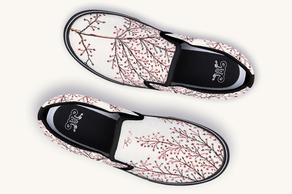 A Delicate Breath Red Slip On Shoes - Jaded Lament