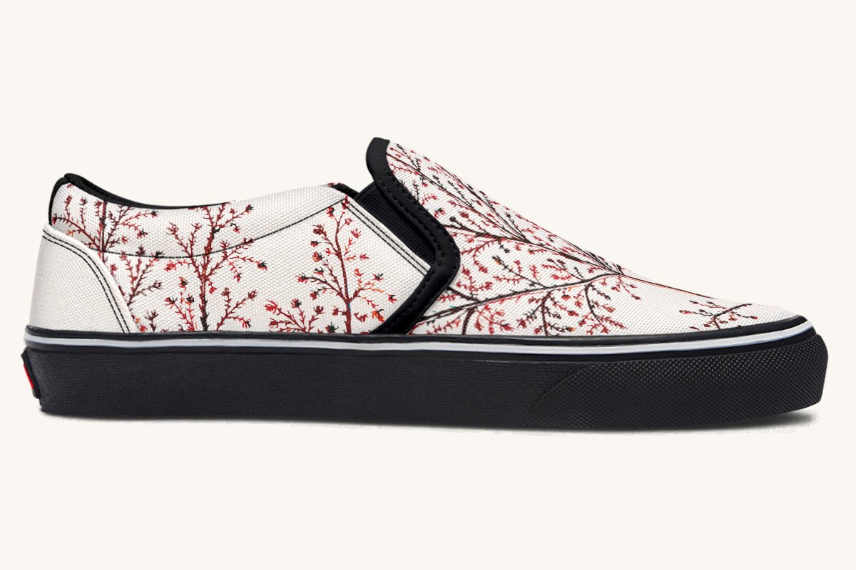 A Delicate Breath Red Slip On Shoes - Jaded Lament