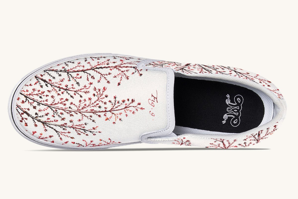 A Delicate Breath Red Slip On Shoes - Jaded Lament