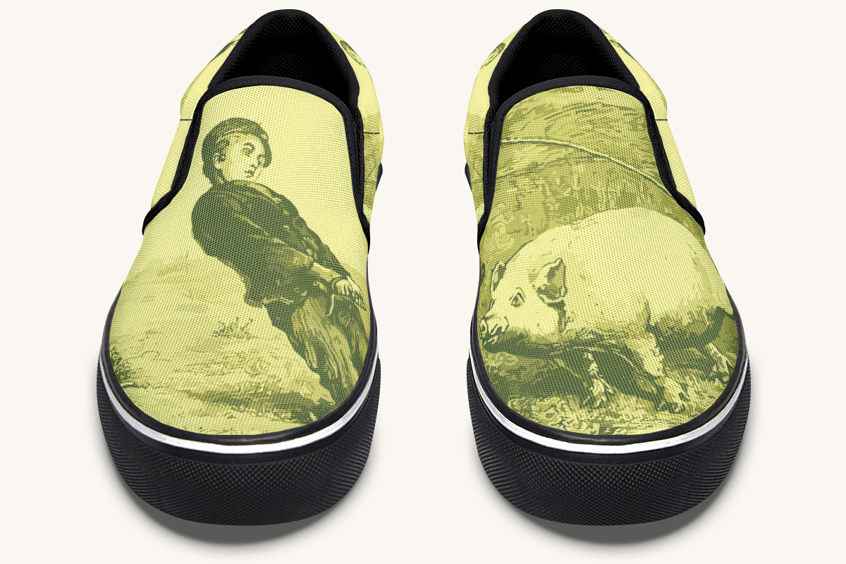 A Pig and His Boy Slip On Shoes - Jaded Lament