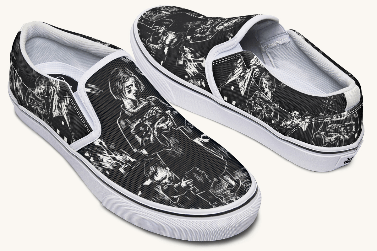 After the Fire Survival Is Defiance Slip On Shoes - Jaded Lament