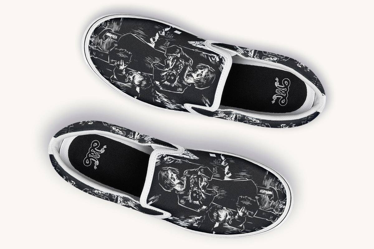 After the Fire Survival Is Defiance Slip On Shoes - Jaded Lament