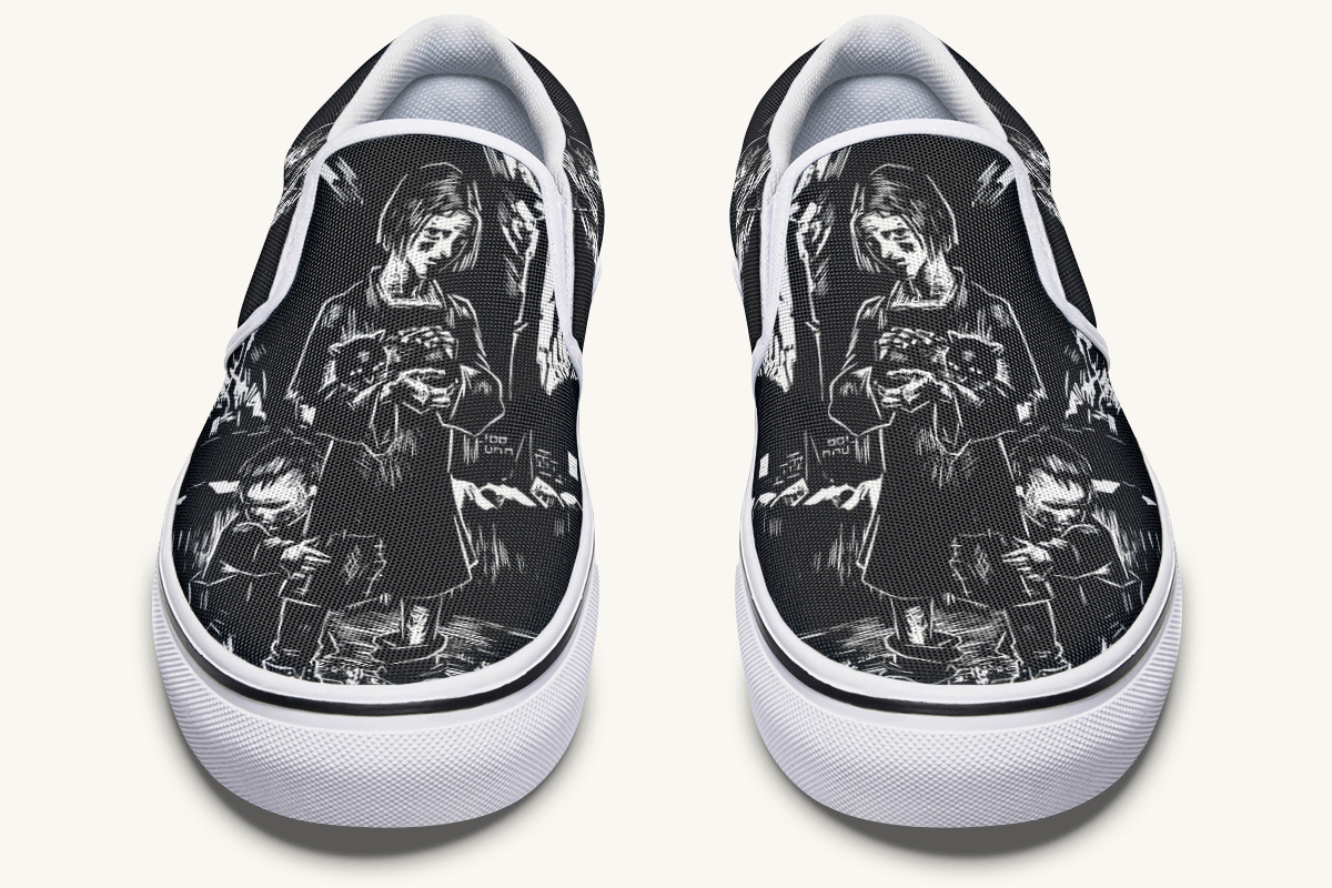 After the Fire Survival Is Defiance Slip On Shoes - Jaded Lament