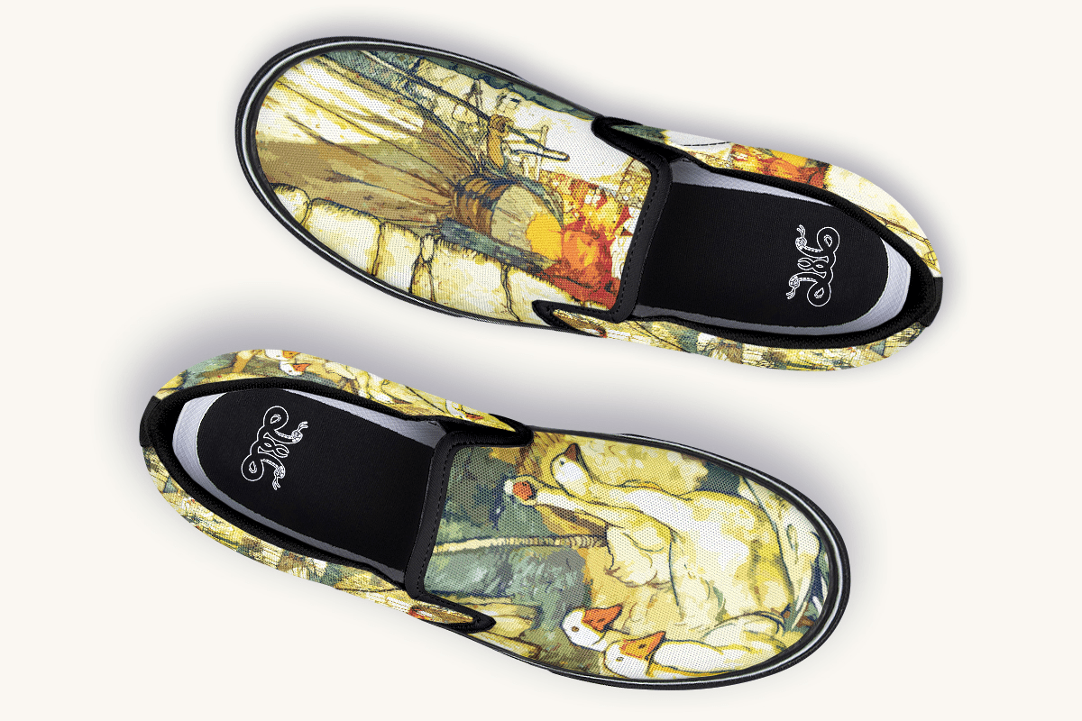 Alas Dear Goose Girl Slip On Shoes - Jaded Lament