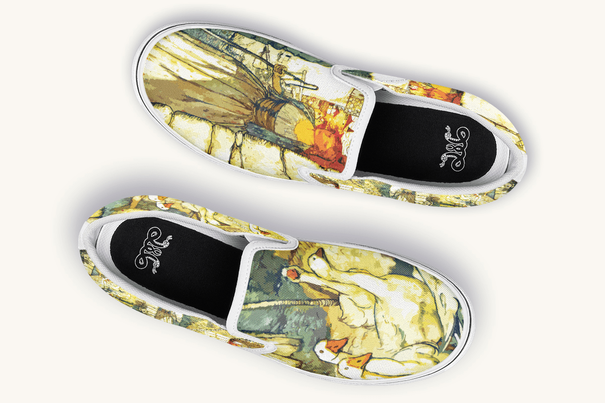 Alas Dear Goose Girl Slip On Shoes - Jaded Lament