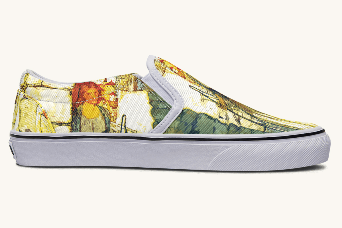 Alas Dear Goose Girl Slip On Shoes - Jaded Lament