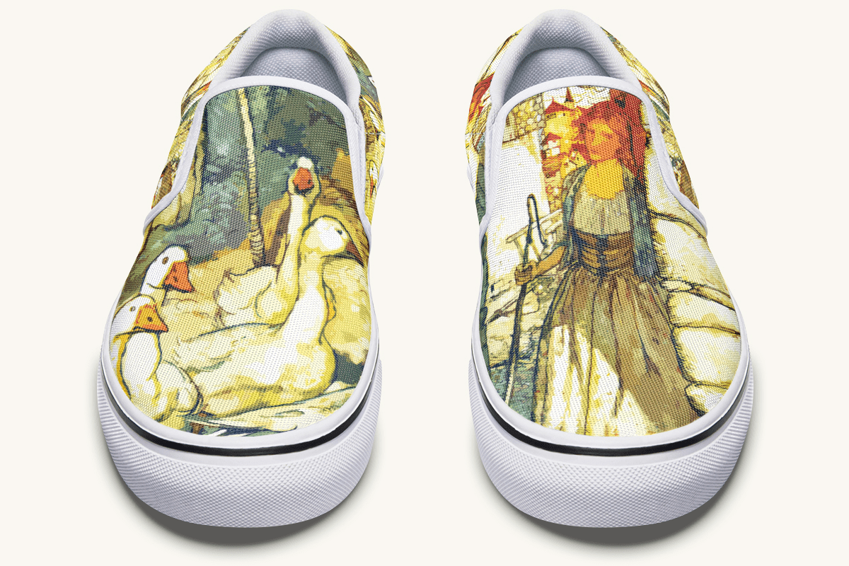 Alas Dear Goose Girl Slip On Shoes - Jaded Lament
