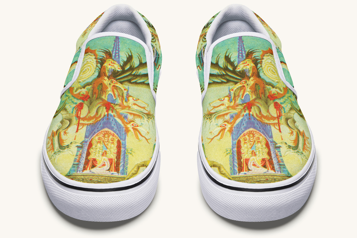 Before The Dragon Broke The Sky Slip On Shoes - Jaded Lament