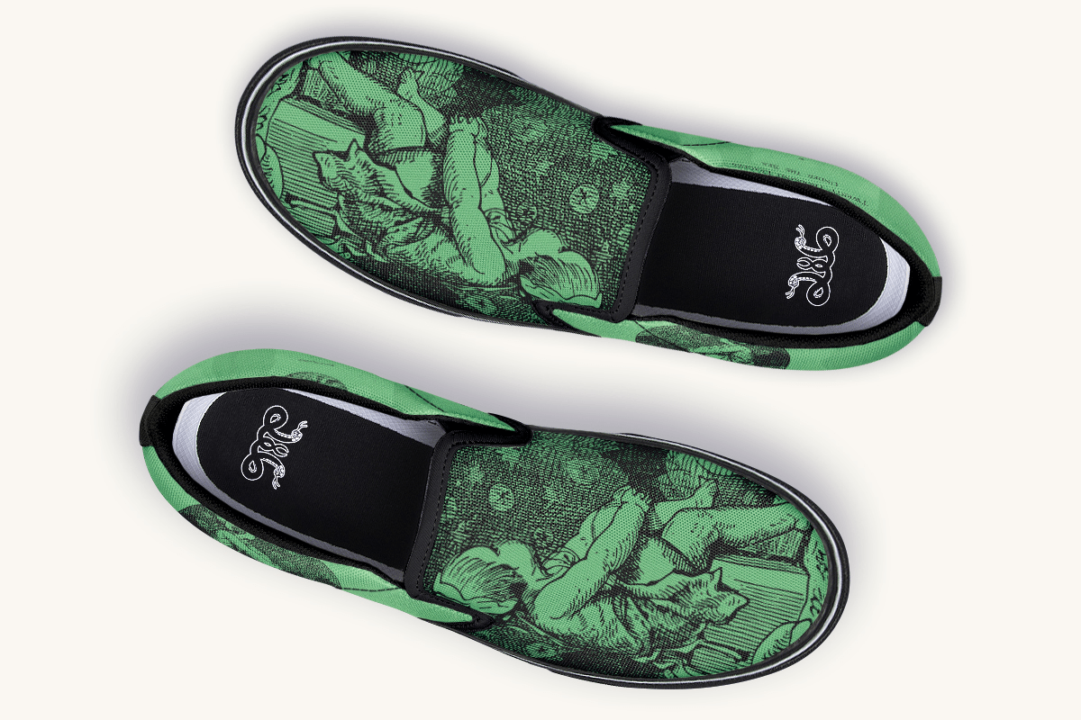 Beneath The Green Silence Slip On Shoes - Jaded Lament