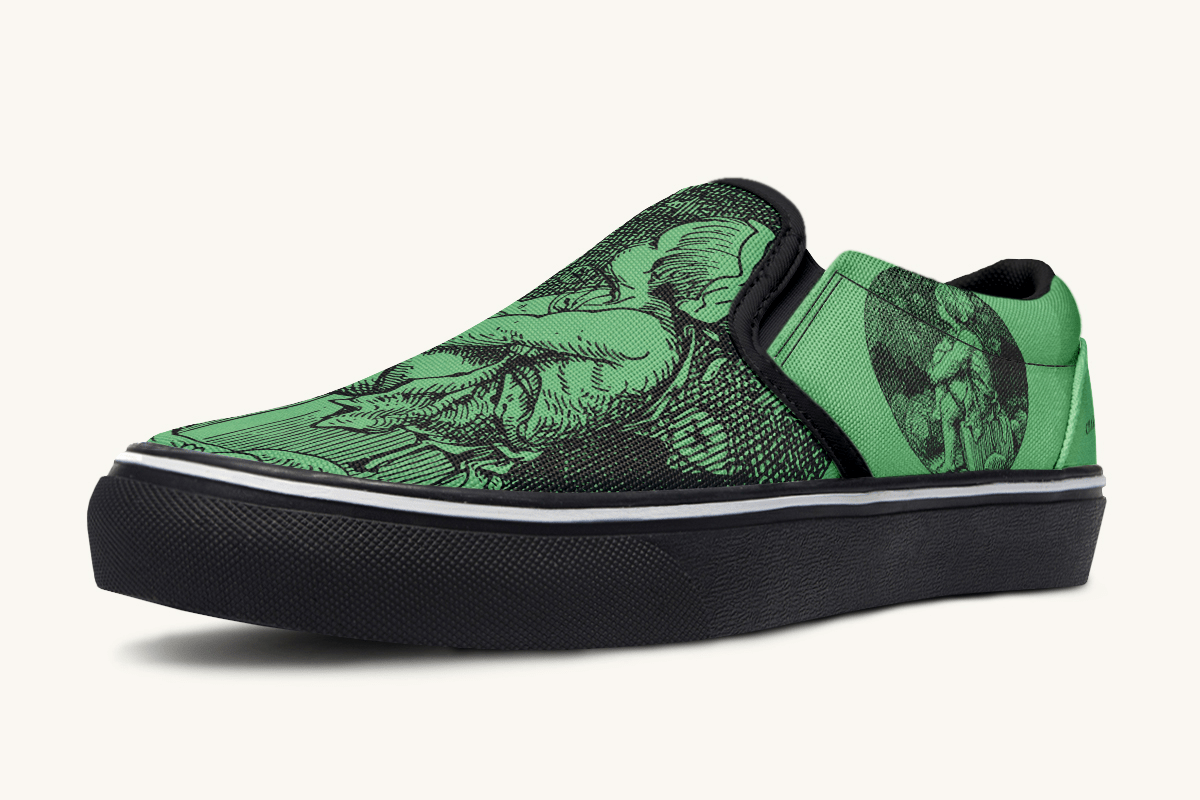 Beneath The Green Silence Slip On Shoes - Jaded Lament