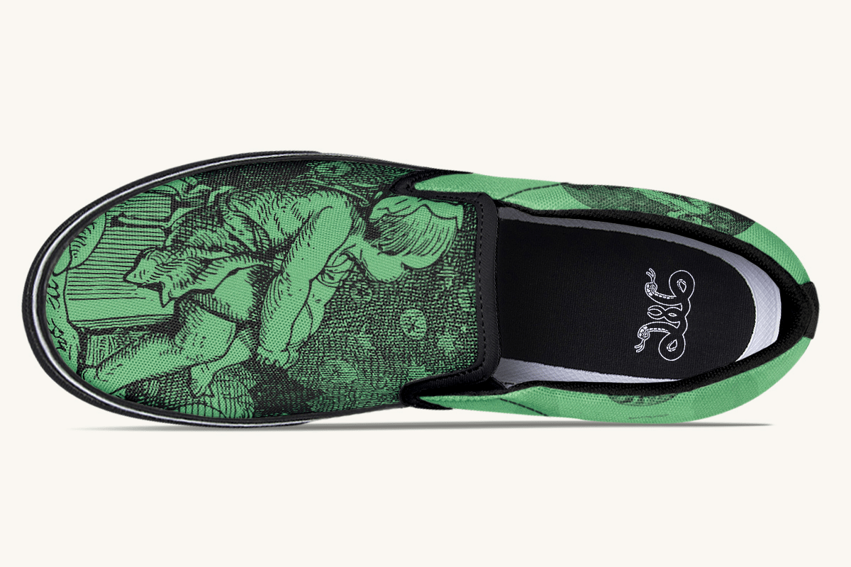 Beneath The Green Silence Slip On Shoes - Jaded Lament