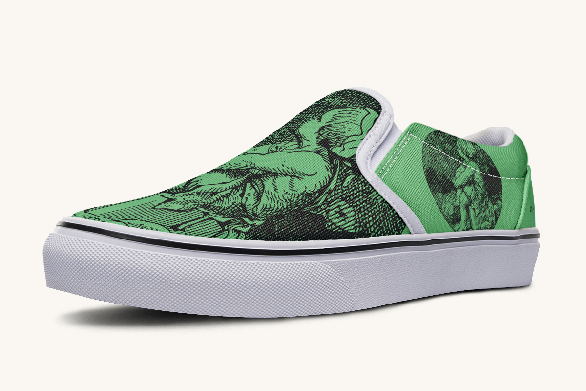 Beneath The Green Silence Slip On Shoes - Jaded Lament