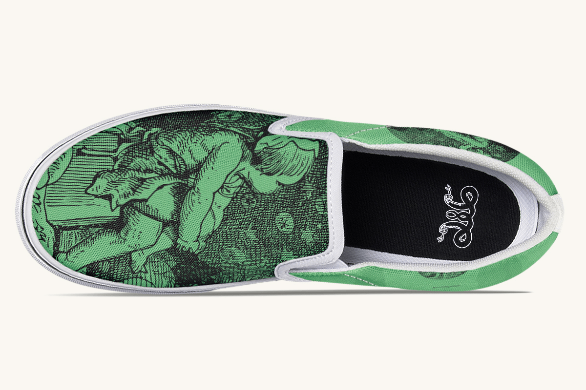 Beneath The Green Silence Slip On Shoes - Jaded Lament