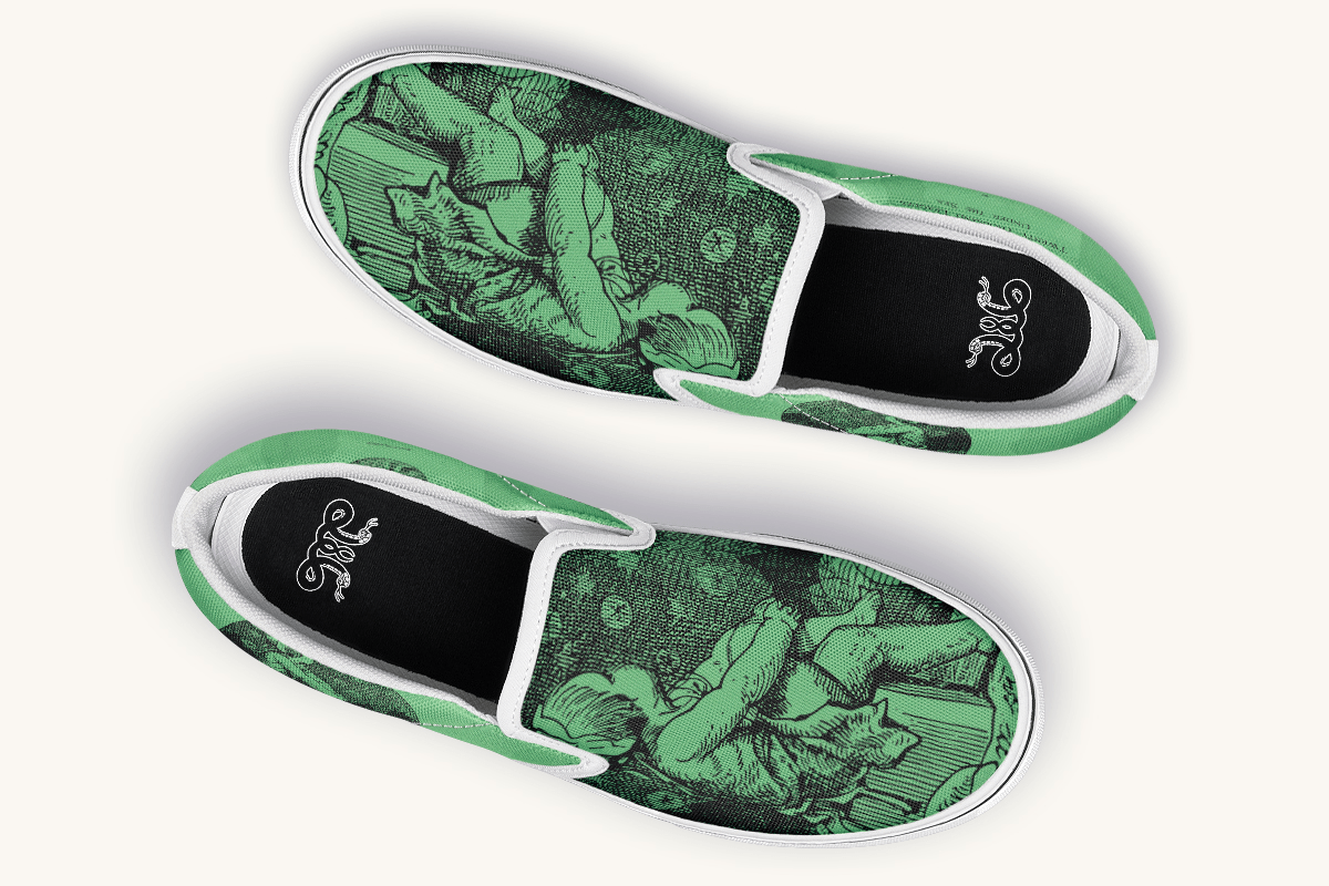 Beneath The Green Silence Slip On Shoes - Jaded Lament