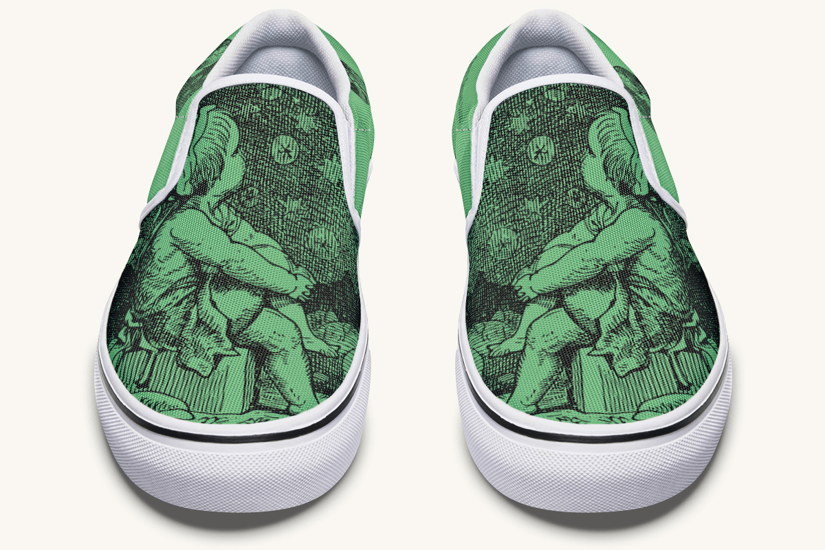 Beneath The Green Silence Slip On Shoes - Jaded Lament