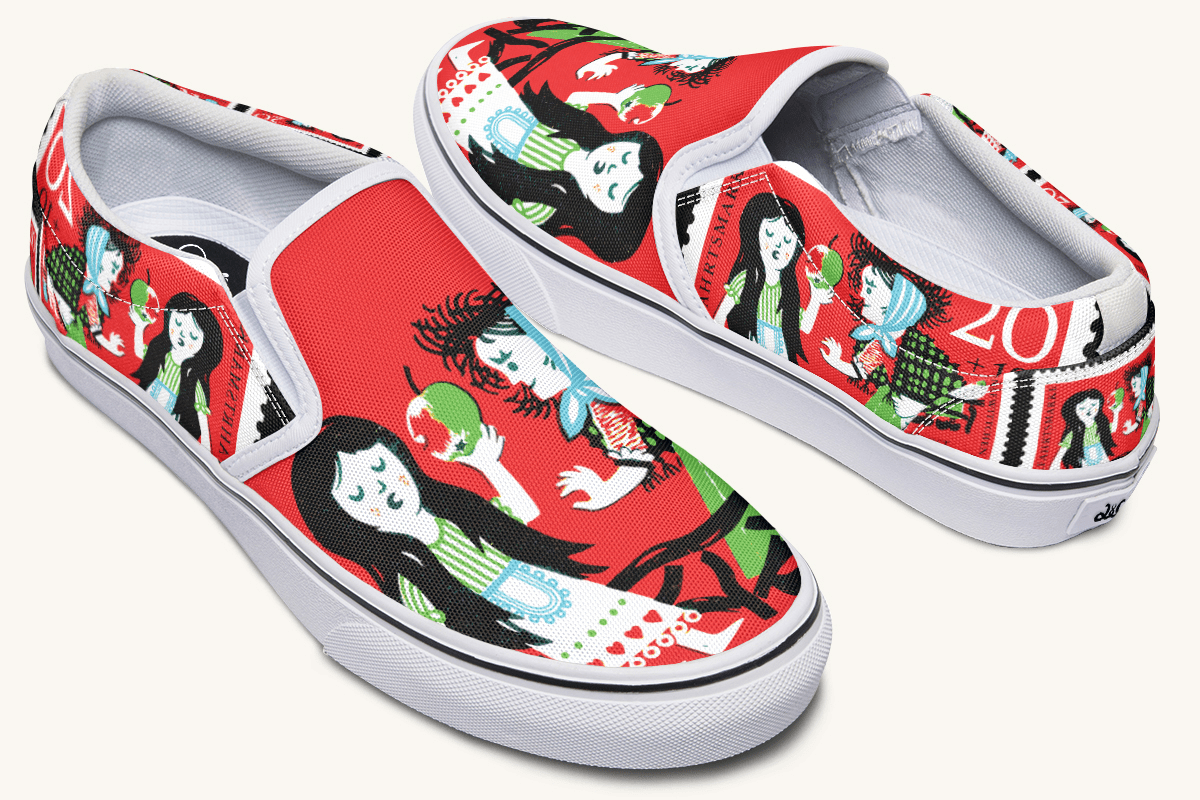 Beneath The Red Canopy Slip On Shoes - Jaded Lament
