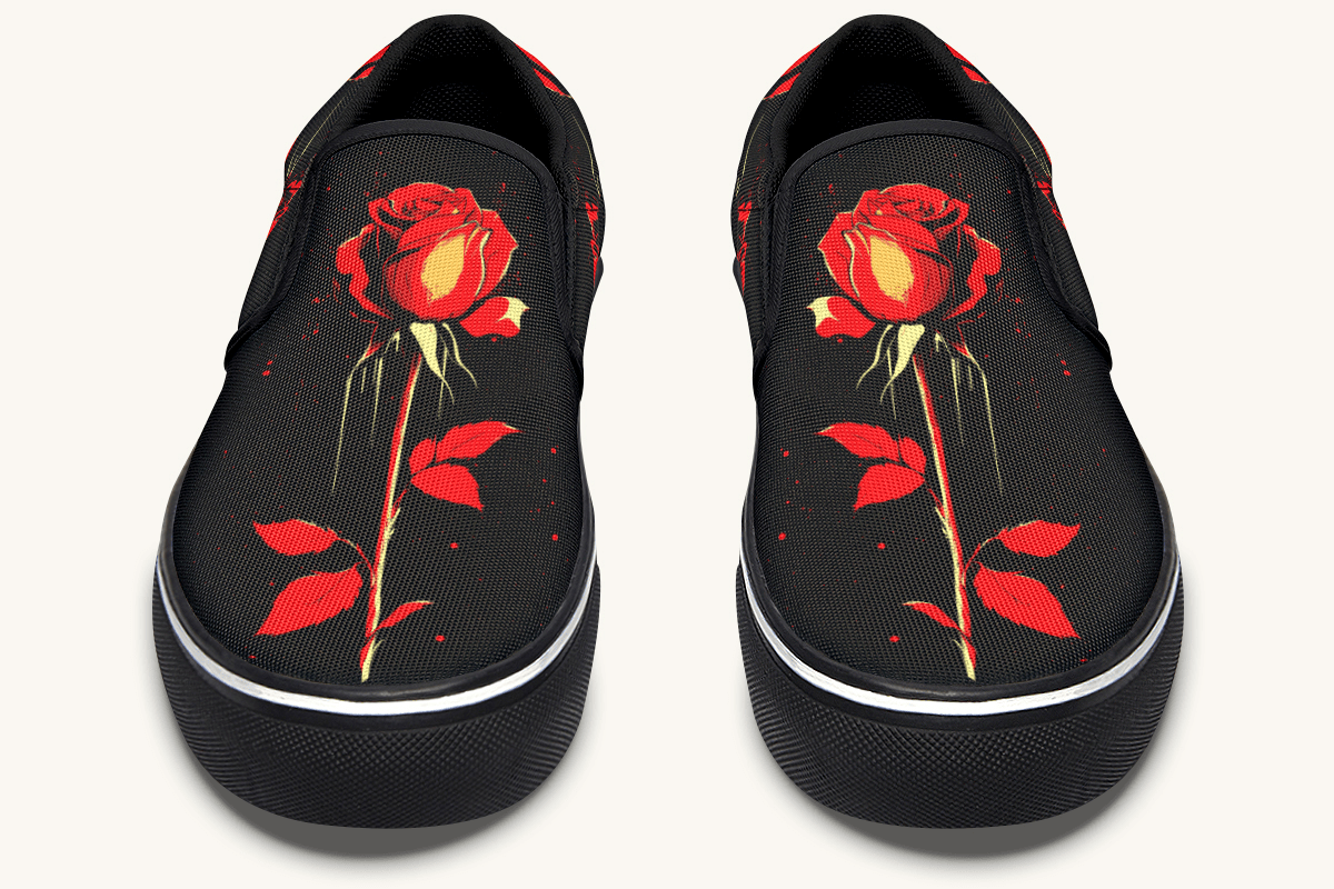 Bleeding Rose Slip On Shoes - Jaded Lament
