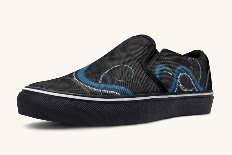 The Blue Coil Shadow Snake Slip On Shoes - Jaded Lament