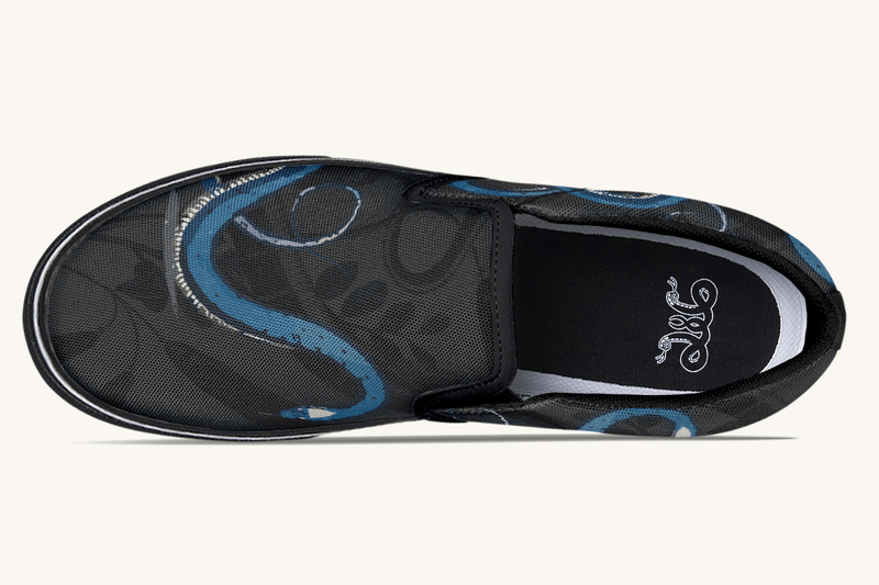 The Blue Coil Shadow Snake Slip On Shoes - Jaded Lament