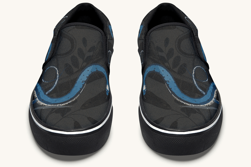 The Blue Coil Shadow Snake Slip On Shoes - Jaded Lament