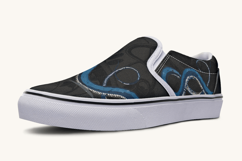The Blue Coil Shadow Snake Slip On Shoes - Jaded Lament