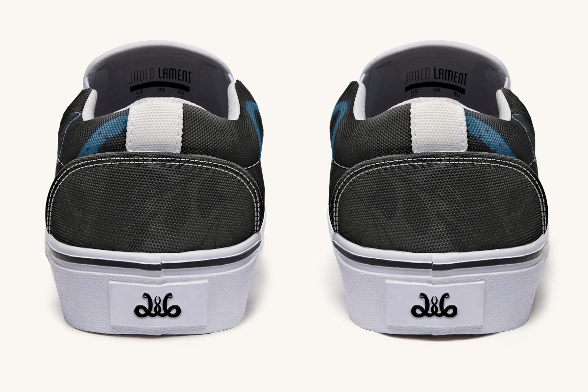The Blue Coil Shadow Snake Slip On Shoes - Jaded Lament