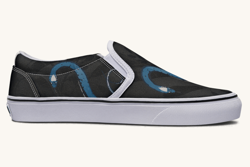 The Blue Coil Shadow Snake Slip On Shoes - Jaded Lament