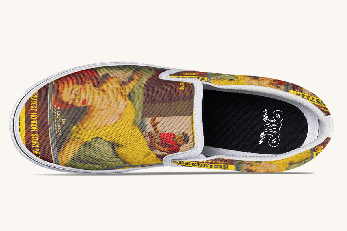 Bride of Lightning – Frankenstein Remade Slip On Shoes - Jaded Lament