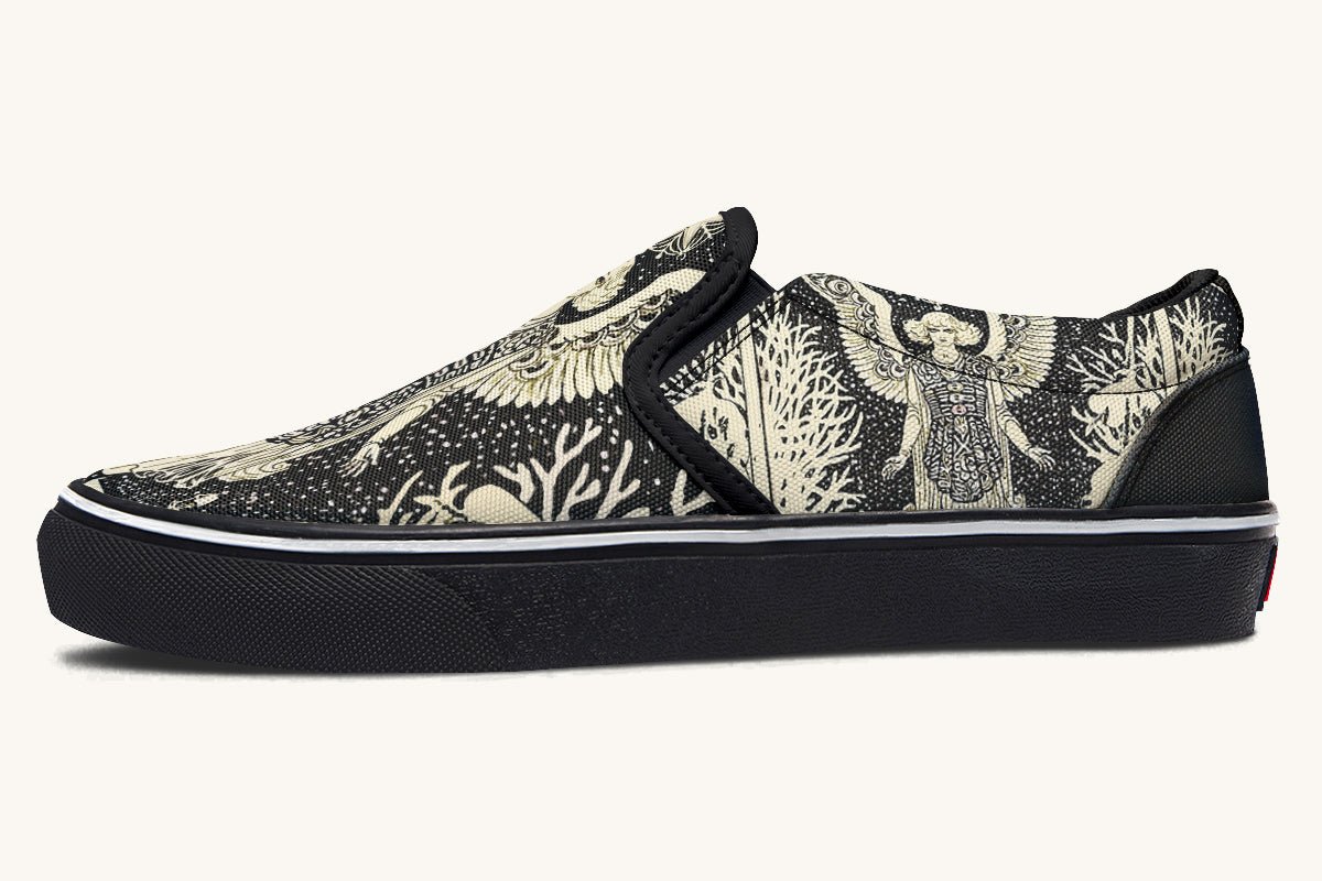 Call Upon the Star Cream Slip On Shoes - Jaded Lament