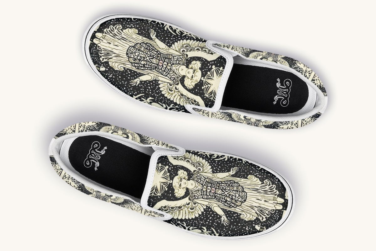 Call Upon the Star Cream Slip On Shoes - Jaded Lament