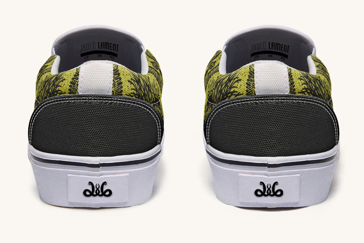 Call Upon the Star Green Black Slip On Shoes - Jaded Lament